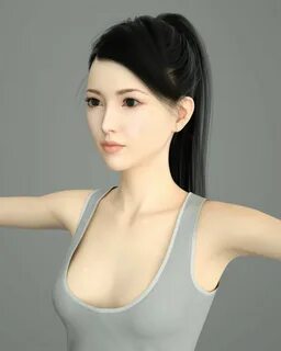Asian Casual Girl 3d Model Rigged Obj Fbx Mtl Tga, hot milf, teen nude, nak...