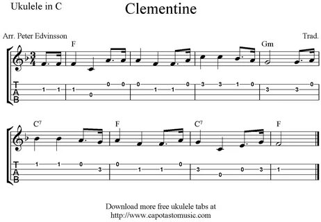 Free Printable Sheet Music PDF scores with popular songs: Cl