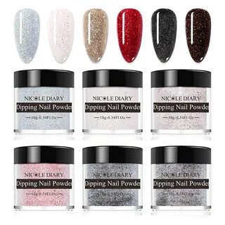 NICOLE DIARY Dip Powder depot Nail Kit with Di 6 Red Colors 