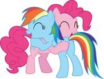 Pinkie Pie And Rainbow Dash Hugging By Cloudyglow - Pinkie P
