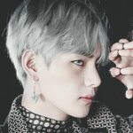 photoshopped V/Tae with silver hair and blue eyes - gorgeous