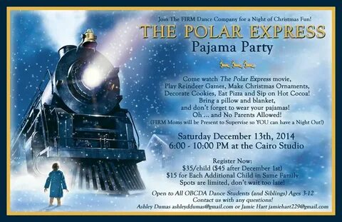 Polar Express Pajama Party Invitation . Polar express christ