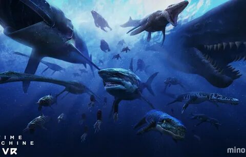 Обои динозавры, акулы, Time Machine VR картинки на рабочий с