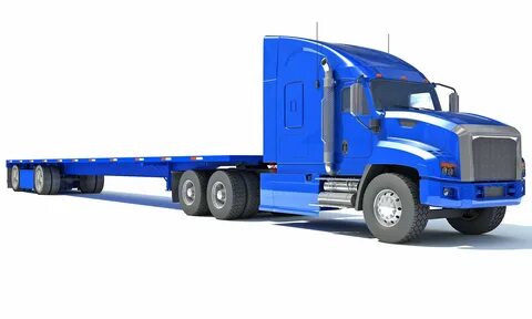 Truck with Flatbed Trailer - 3D Model by 3D Horse