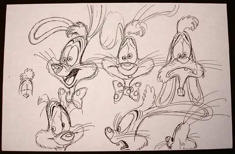 Sketches of Roger Rabbit's facial expressions by Who Fra