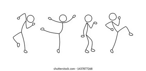 dancing people, freehand drawing, sketch, stick figure man p