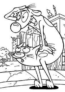 Catdog cartoon coloring pages for kids, printable free Carto