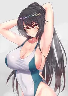 Safebooru - 1girl armpits arms behind head arms up bangs bla