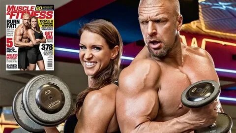 Triple H and Stephanie McMahon on the cover of 'Muscle & Fit