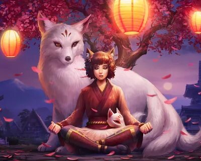 Download elf girl, smite, video game, meditation 1280x1024 w