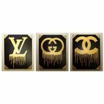 Louis Vuitton, Gucci, Chanel Painting, Drip & Studs (Set of 