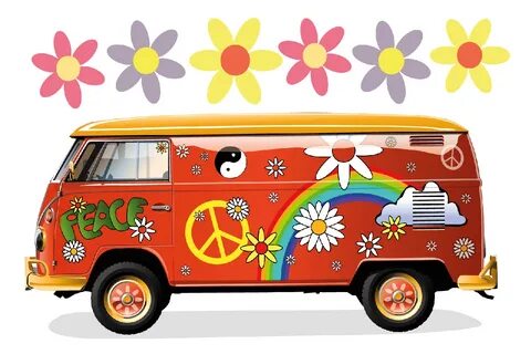 Hippies clipart kombi - Pencil and in color hippies clipart 