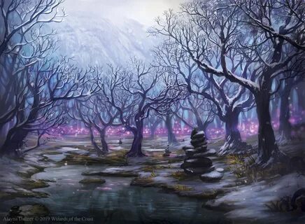 Snow-Covered Swamp MtG Art from Secret Lair Set by Alayna Da