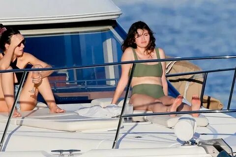 Selena Gomez - In green bikini on a luxury yacht in Hawaii-2