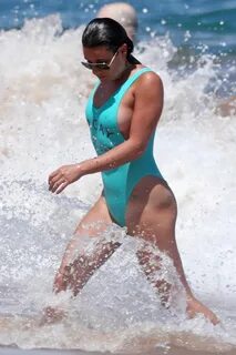 Lea Michele in a Blue Swimsuit 2017 -04 - GotCeleb