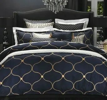 Pin by ashley hinojosa on Navy & Gold Bed linens luxury, Blu