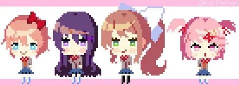 Doki Doki Literature Club Stickers Pixel Art Ddlc All in one