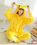Pikachu Costume Unisex Kigurumi Animal Cosplay Adult Onesie1