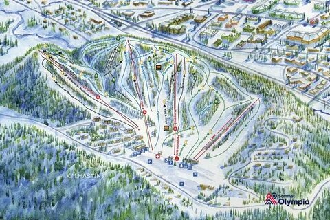 Olympia Trail Map Store - Ski Trail Map Art by Kevin Mastin 
