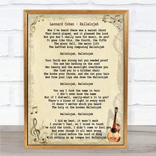 Hallelujah Vintage Heart Quote Song Lyric Print Wedding Venu