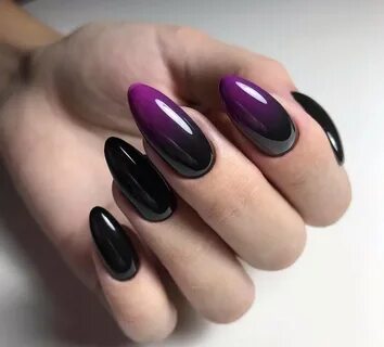 Фиолетовый черный маникюр (70 фото)