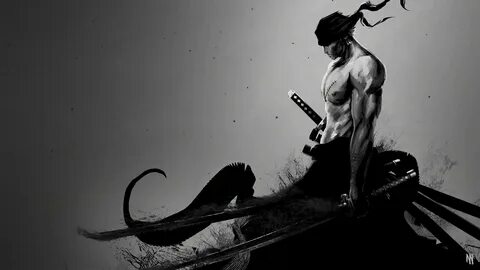 Zoro One Piece Black White Live Wallpaper - MoeWalls