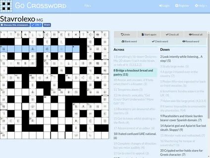 Go Crossword в Твиттере: "Enjoying trying MG's cryptic cross