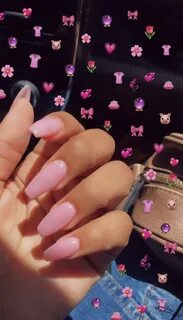 Pink #acrylic coffin nails. #cute nail #inspo for this summe