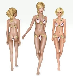 19 Sims 3 Blog: Bodypainting Blumen Bikini
