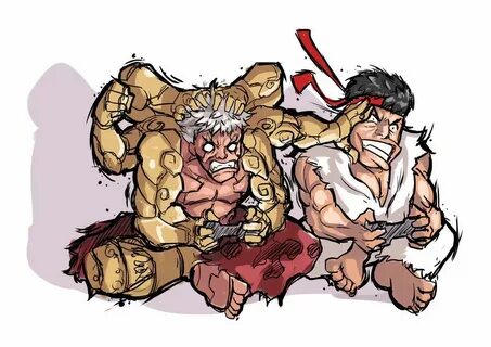 Asura vs Ryu Street fighter art, Capcom art, Asura's wrath