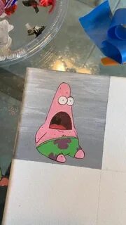 Meme Painting Tik Tok Patrick Spongebob painting, Mini canva