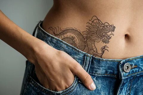 Татуировка дракона на животе (59 фото)