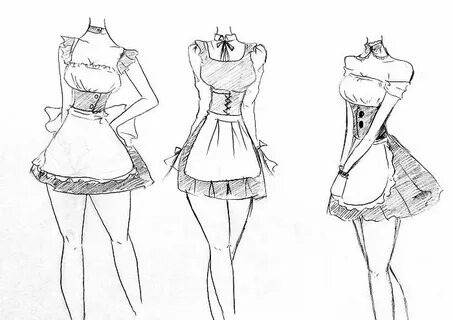 Cara menggambar maid costume MAYAGAMI Pakaian pelayan, Cara 