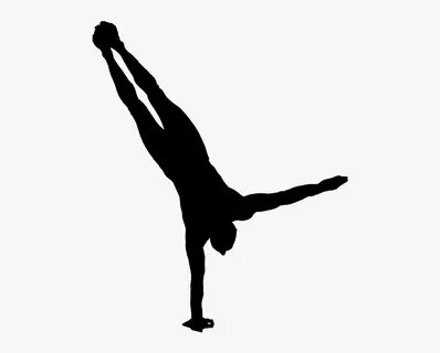 Handstand Yoga Man Male Silhouette - Male Gymnast Clip Art ,