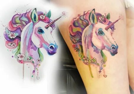 Watercolour unicorn tattoo Unicorn tattoos, Tattoos, Unicorn