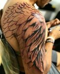 #Tattoo #wing #Tatt #Realism Wings tattoo, Mens shoulder tat