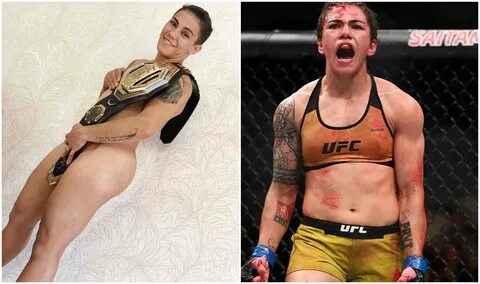 Jessica Andrade poses with the UFC belt...and nothing else