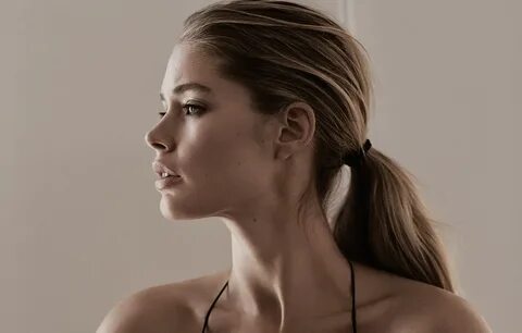 Wallpaper face, model, Doutzen Kroes, profile, closeup, Vict