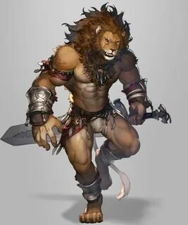 Lion Fighter Character portraits, Fantasy warrior, Concept a