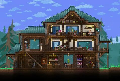 Built a house/shop for my merchant! : Terraria Terraria hous