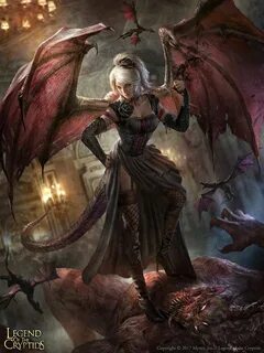 Legend of the Cryptids Fantasy art women, Dragon princess, F