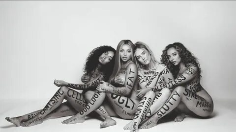 Little Mix pose naked and scrawled with insults for new song