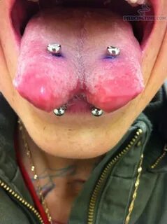 Vertical Barbell And Tongue Splitting Piercing Ideas