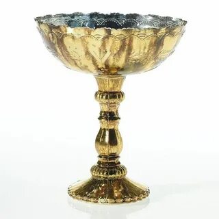 Desiray Gold Vintage Mercury Glass Pedestal Bowl Wedding vas