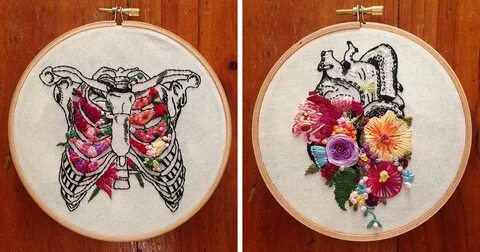 Floral Anatomy Embroideries By InherentlyRandom Beautifully 