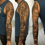 My Sleeve Tattoo completed - St Christopher and St Michael S