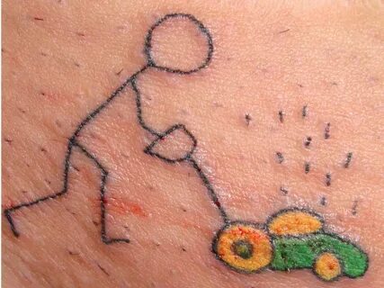 Funny lawn mower tattoo design - Tattoos Book - 65.000 Tatto
