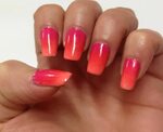 Sunset nails - pink and orange ombré Sunset nails, Orange om