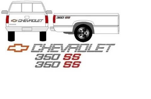 350 SS KIT CHEVY TRUCK TAILGATE & BEDSIDE DECALS 90-91 CHEVY