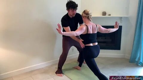 Stepson helps stepmom with yoga and stretches her pussy - Se